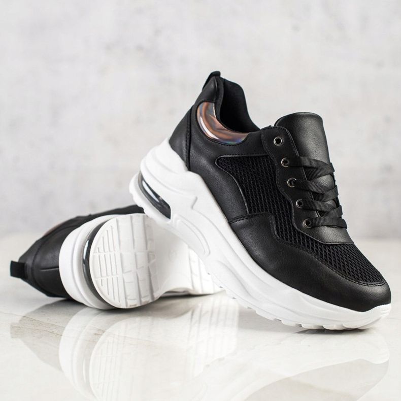 Weide Sneakers comode sulla piattaforma nero 1