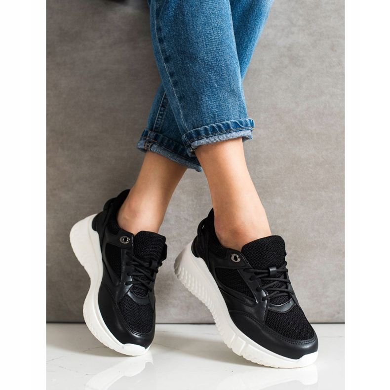 Weide Sneakers Nere Con Glitter nero 1