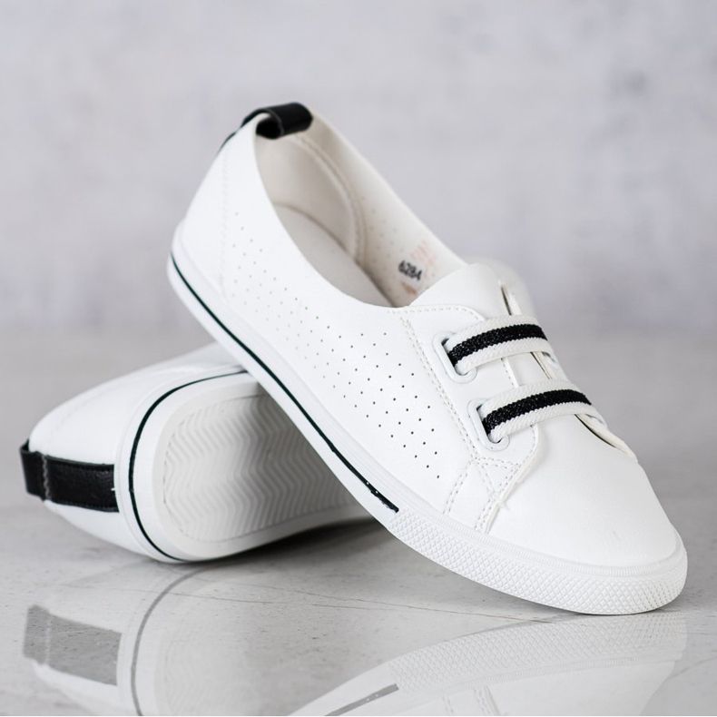 SHELOVET Sneakers basse senza lacci bianco 1