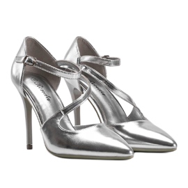 Décolleté argento metallizzate su tacco stiletto Bailey d'argento 1