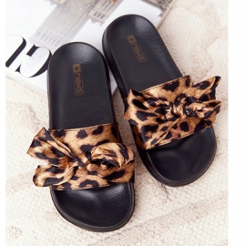 EVE Pantofole Da Donna Con Fiocco Leopardo Beat It marrone nero 1
