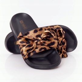 EVE Pantofole Da Donna Con Fiocco Leopardo Beat It marrone nero 2