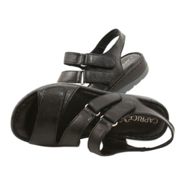 Caprice Comodi Sandali In Pelle Con Velcro 28152-26 nero 3