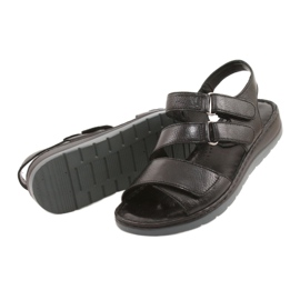 Caprice Comodi Sandali In Pelle Con Velcro 28152-26 nero 2