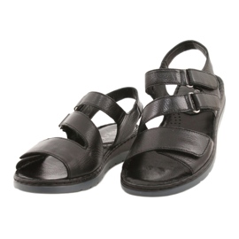Caprice Comodi Sandali In Pelle Con Velcro 28152-26 nero 1