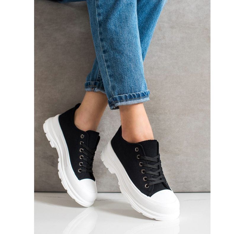 SHELOVET Sneakers nere sulla piattaforma nero 1