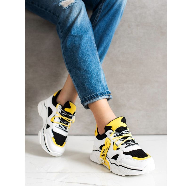 Weide Sneakers con lacci alla moda bianca nero multicolore 1