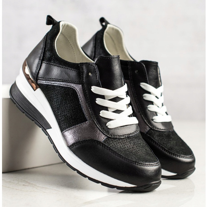 VINCEZA Sneakers Glitter nero 1