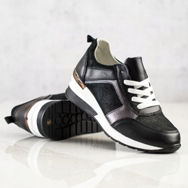 VINCEZA Sneakers Glitter nero 2