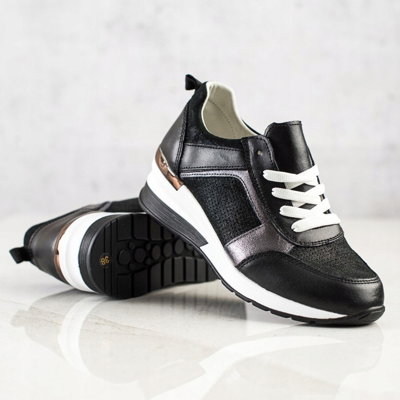 VINCEZA Sneakers Glitter nero 2