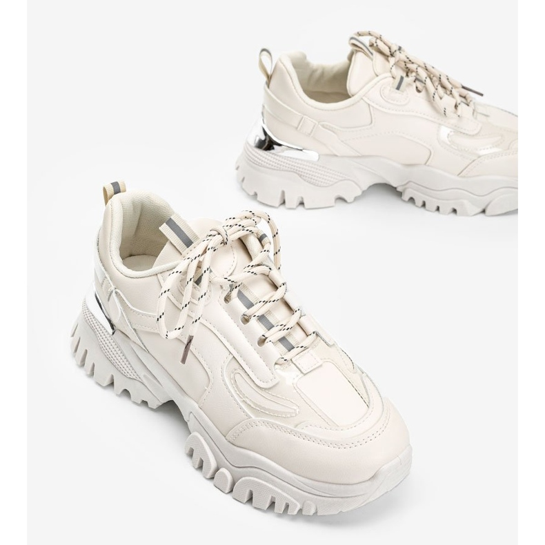 Sneakers beige con inserti metallici Ansley 2