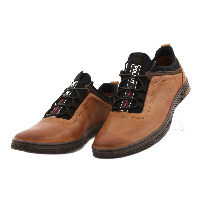 Polbut Scarpe casual da uomo in pelle K24 1337 marrone 1