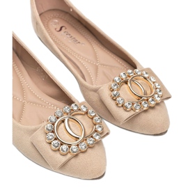 Ballerine rosse con fibbia Ciara beige 1