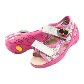 Sandali Befado scarpe per bambini 065P148 rosa argento grigio 3