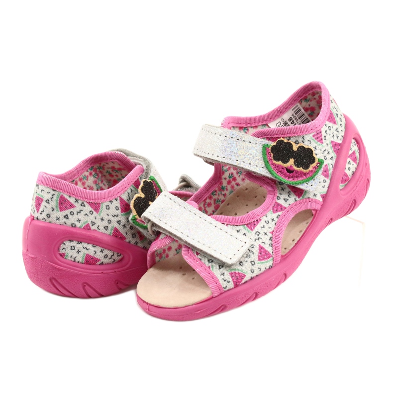 Sandali Befado scarpe per bambini 065P148 rosa argento grigio 5