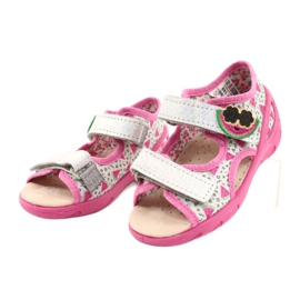 Sandali Befado scarpe per bambini 065P148 rosa argento grigio 2