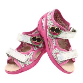 Sandali Befado scarpe per bambini 065P148 rosa d'argento grigio 4