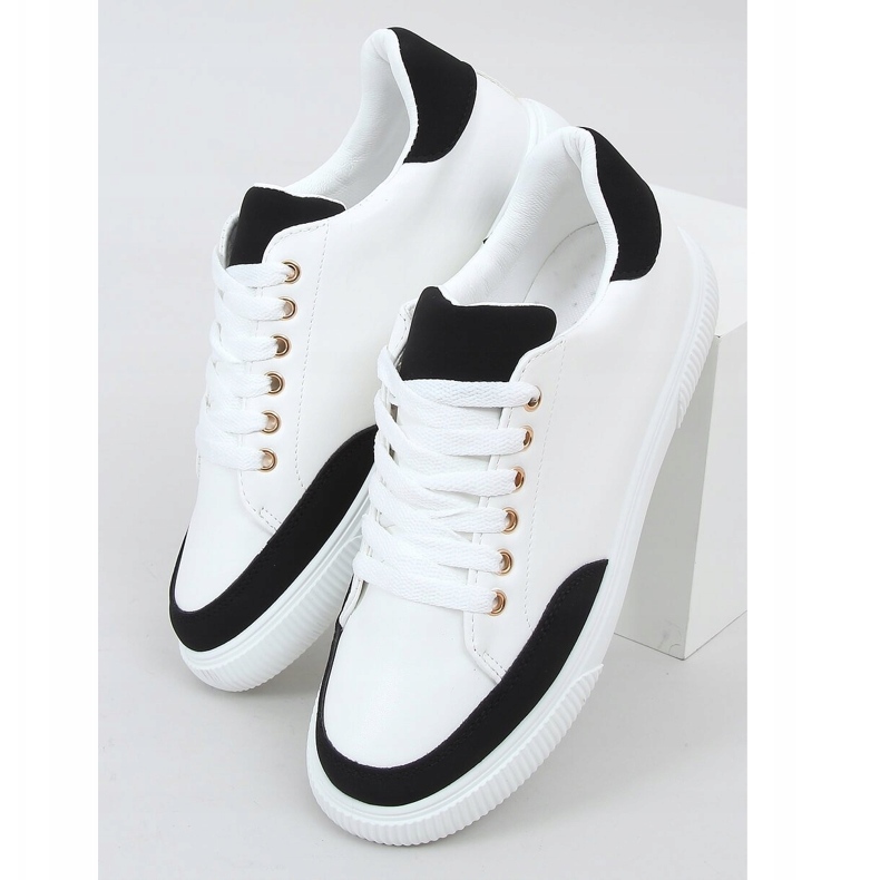 Sneakers da donna bianche 6110 Nere bianco nero 1