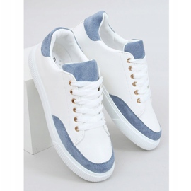 Sneakers da donna bianche 6110 Blu bianco 1
