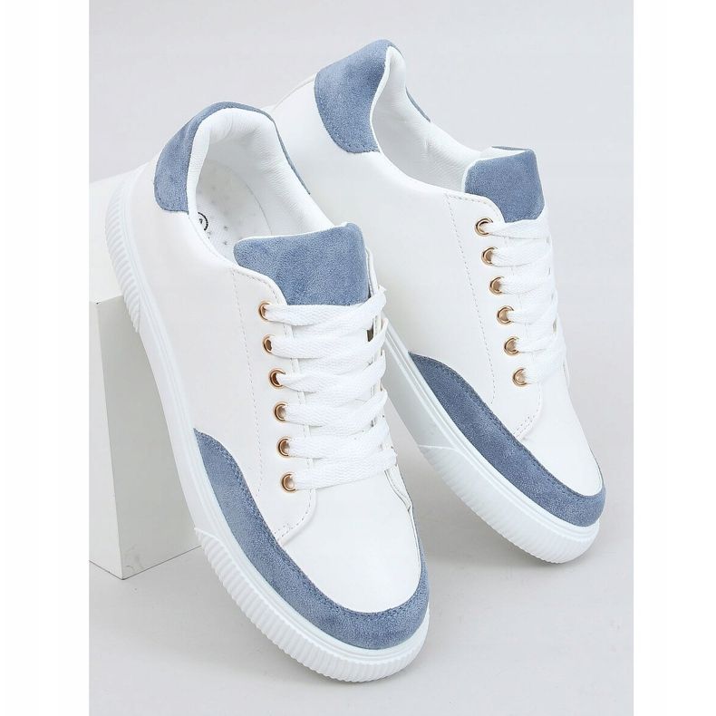 Sneakers da donna bianche 6110 Blu bianca 1