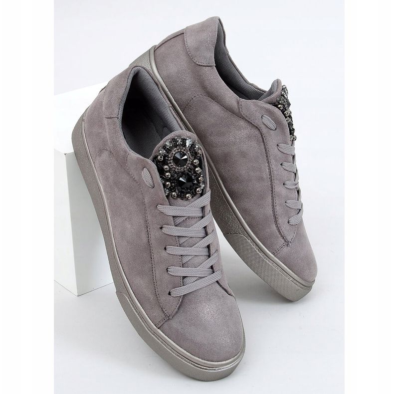 Sneakers grigie con decorazioni grigie FDY7786 Grey grigio 1