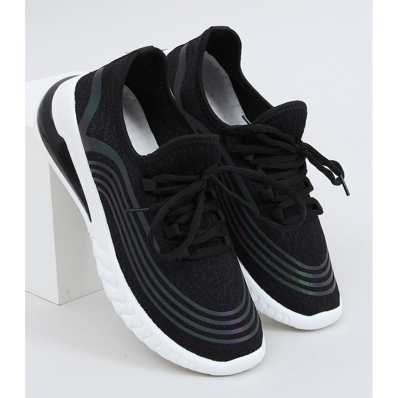Nero 3436 Calze nere scarpe sportive 1