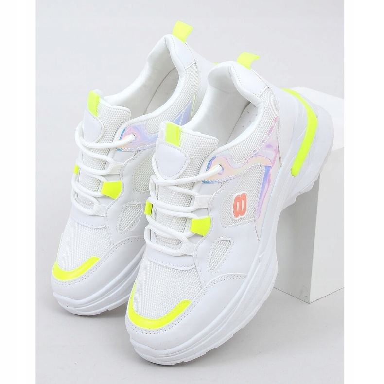 Scarpe sportive da donna bianche e gialle HX-68 Yellow bianca multicolore giallo 1