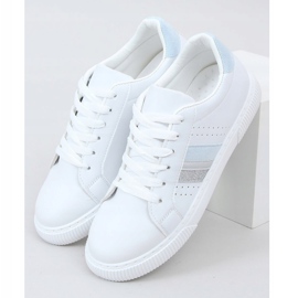 Sneakers da donna bianche 6111 Blu bianco 1