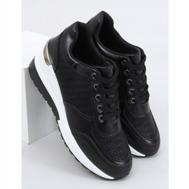 Nero MY-2717 Scarpe sportive nere con zeppa nascosta 1