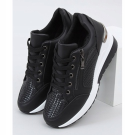 Nero MY-2716 Scarpe sportive nere con zeppa nascosta 1