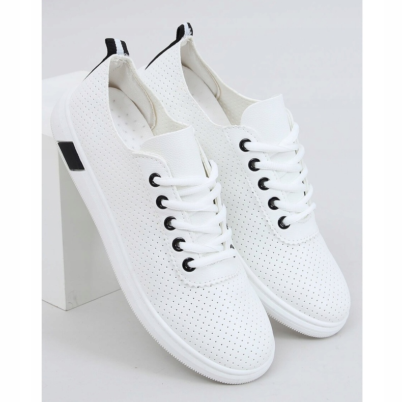 Sneakers da donna bianche e nere LA42 Black bianca nero 1
