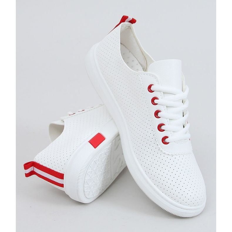 Sneakers da donna bianche e rosse LA42 Red bianca rosso 1
