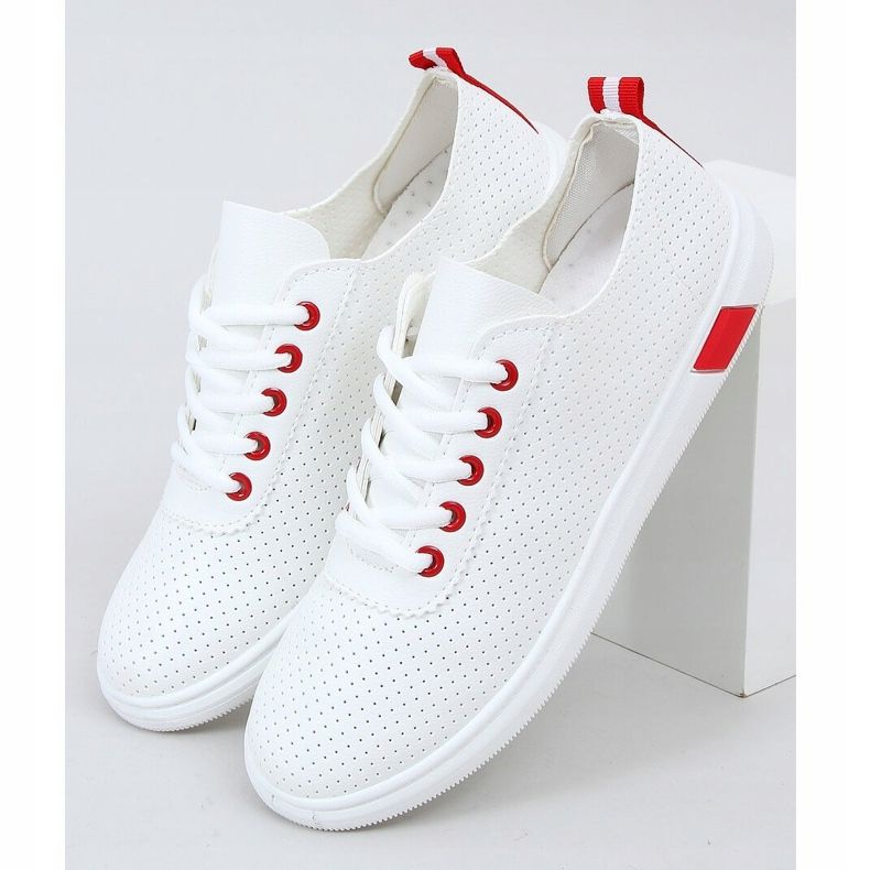 Sneakers da donna bianche e rosse LA42 Red bianca rosso 2