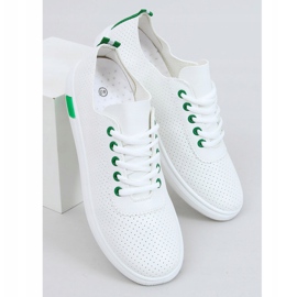Sneakers da donna bianche e verdi LA42 Green bianca verde 1