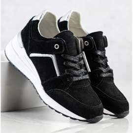 Filippo Scarpe sportive in pelle nera nero 1