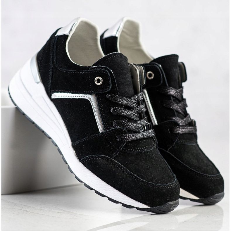 Filippo Scarpe sportive in pelle nera nero 1