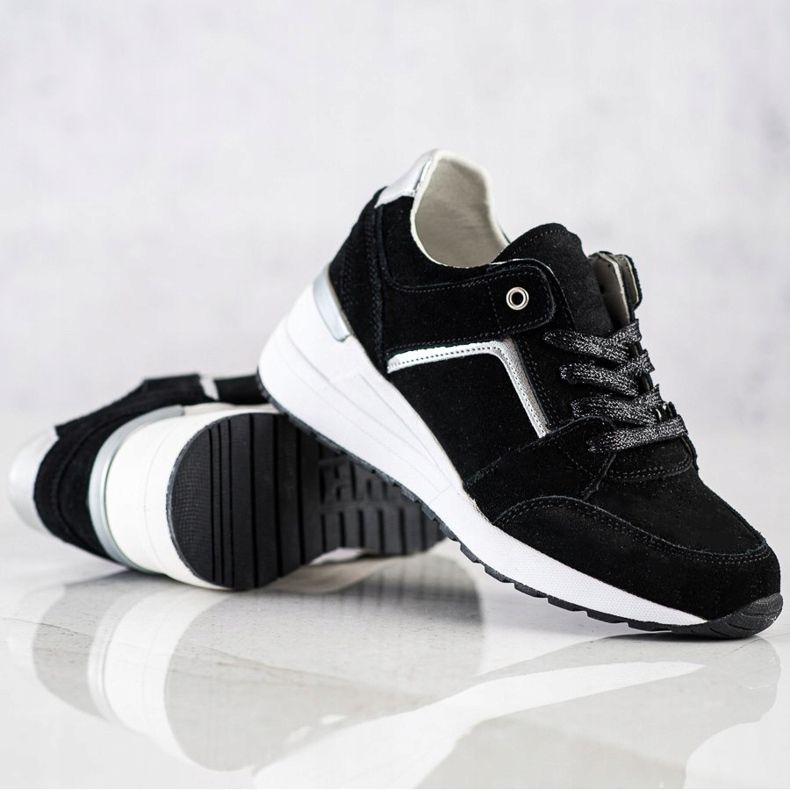 Filippo Scarpe sportive in pelle nera nero 2