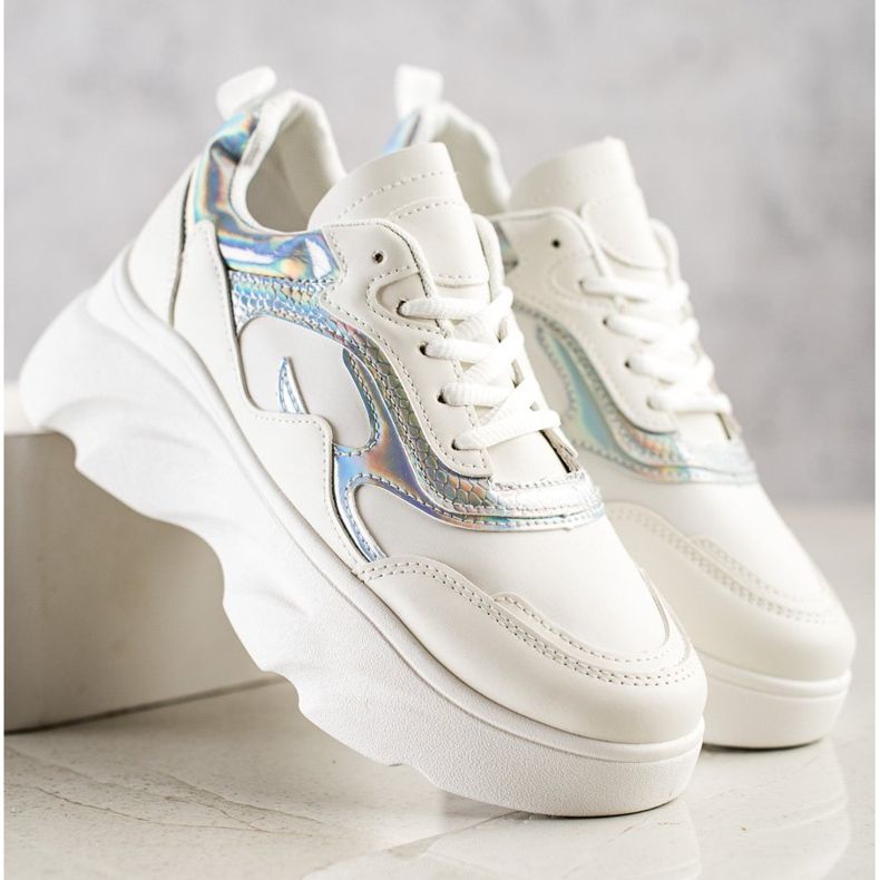 SHELOVET Scarpe da ginnastica alla moda bianca 1