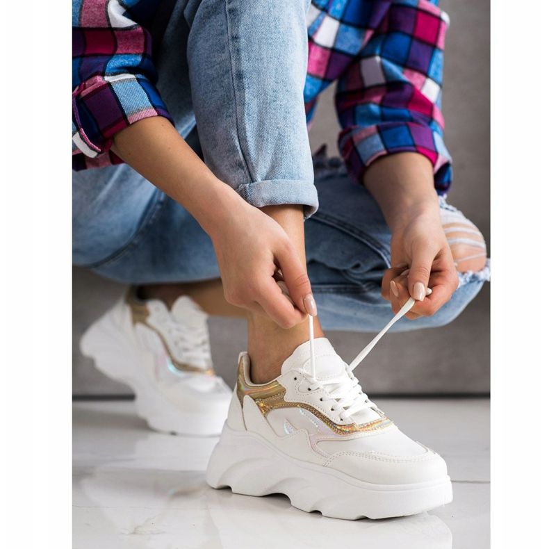 SHELOVET Scarpe da ginnastica alla moda bianca 1