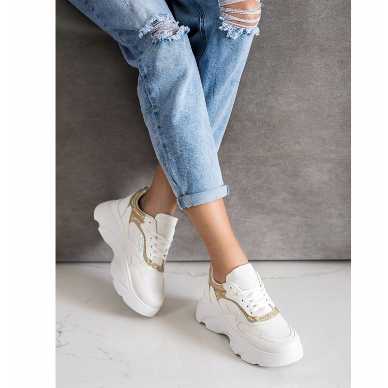 SHELOVET Scarpe da ginnastica alla moda bianco 2