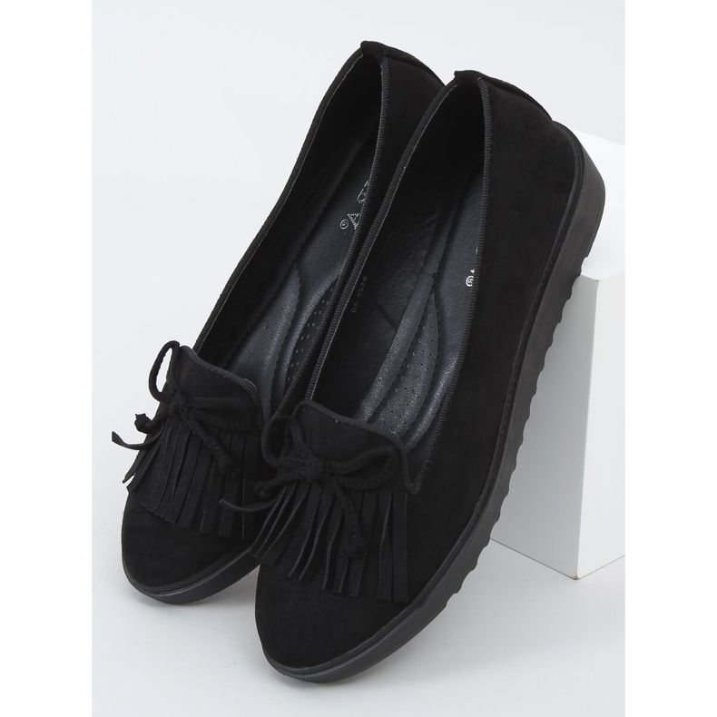 Mocassini neri con frange 6429 Black nero 1
