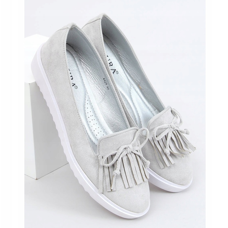 Mocassini grigi con frange 6429 Grey grigio 1