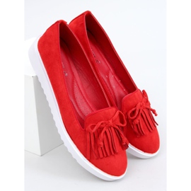 Mocassini rossi con frange 6429 Red rosso 1