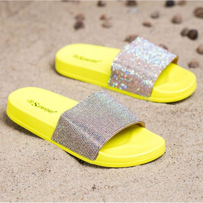 Seastar Pantofole Con Cristalli d'oro giallo 1