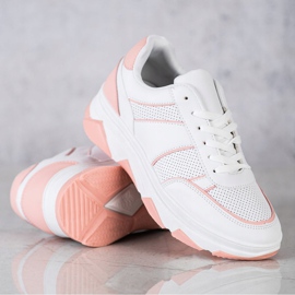 SHELOVET Scarpe sportive casual bianco rosa 1