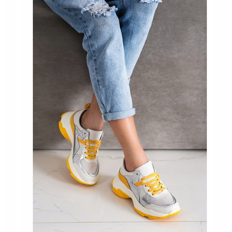 Goodin Sneakers In Pelle Con Inserti Argento bianca multicolore 1