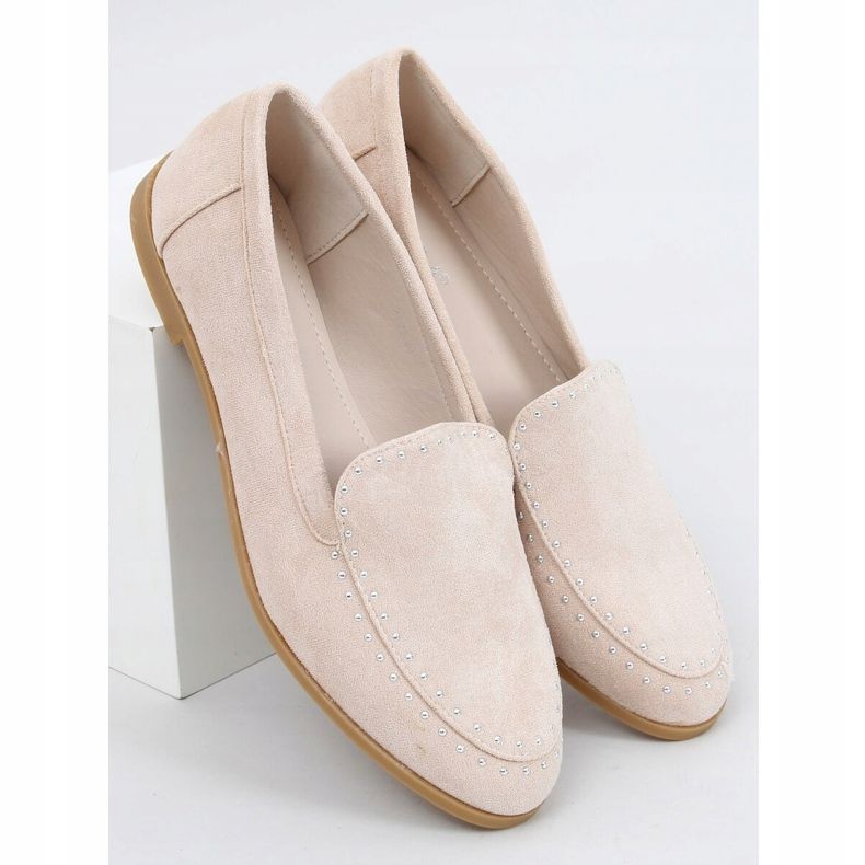 Mocassini beige con borchie 4322 Beige 1