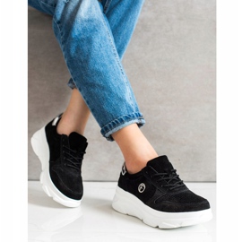 Filippo Sneakers in pelle sulla piattaforma nero 2