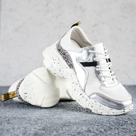 Goodin Sneakers In Pelle Con Inserti Argento bianca grigio multicolore 1