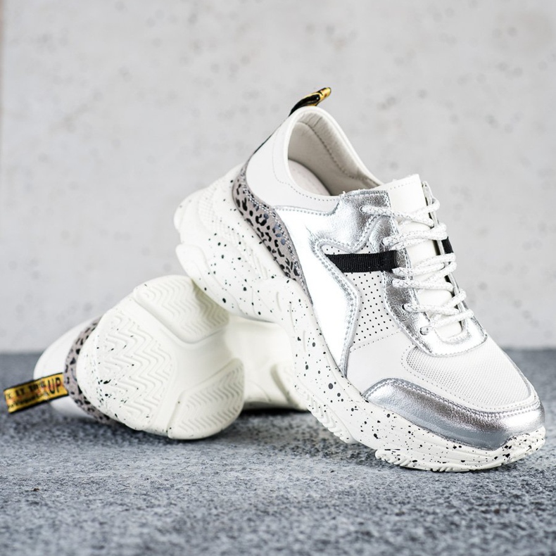 Goodin Sneakers In Pelle Con Inserti Argento bianco grigio multicolore 1